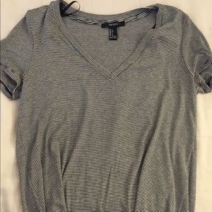 Forever 21 striped v neck t shirt